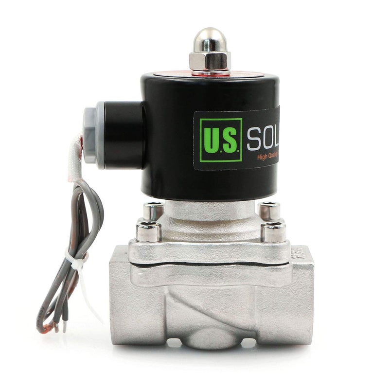 U.S. Solid 3/4" Stainless Steel Electric Solenoid Valve 24V DC N.C. Air Water Oil VITON - Image 1